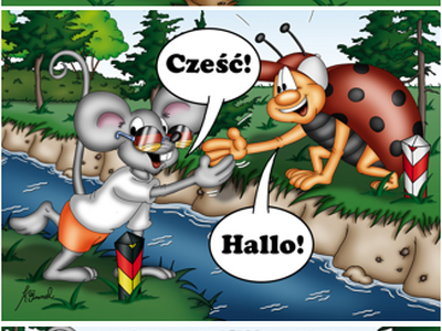 Postkarten mit Biedronka, Maus und Žába